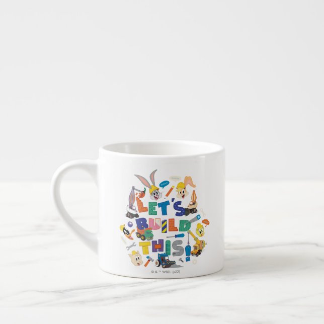 BUGS BUNNY BUILDERS™| "Let's Build This" Collage Espresso Cup (Left)