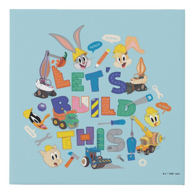 BUGS BUNNY BUILDERS™| "Let's Build This" Collage Faux Canvas Print (Front)