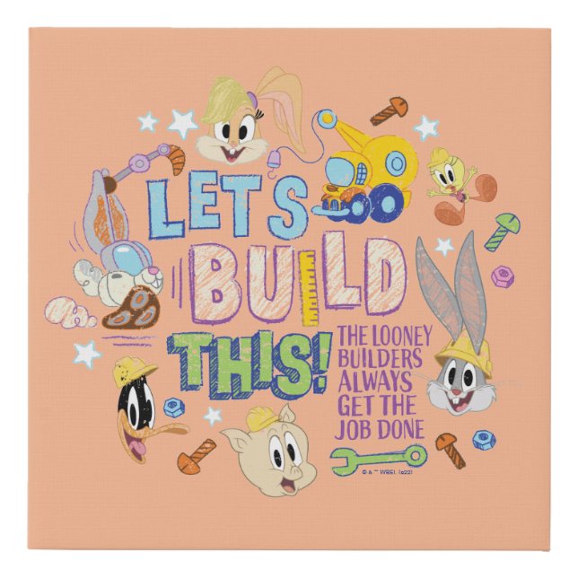 BUGS BUNNY BUILDERS™| "Let's Build This" Sketch Faux Canvas Print (Front)