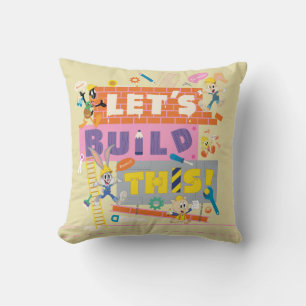 BUGS BUNNY BUILDERS™ "Let's Build This" Work Site Throw Pillow