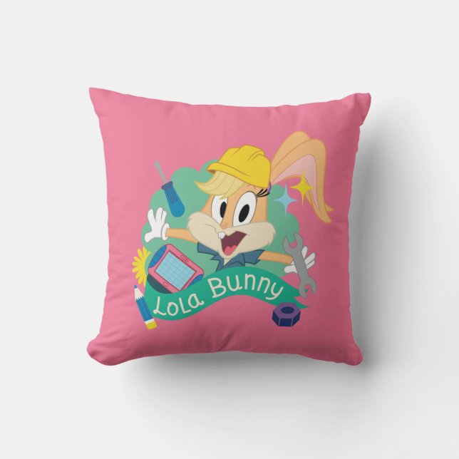 BUGS BUNNY BUILDERS™| Lola Bunny Character Graphic Throw Pillow (Front)
