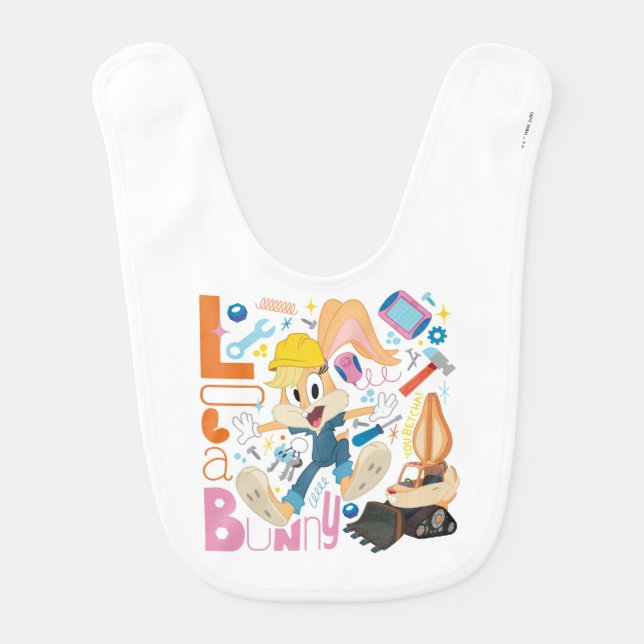 BUGS BUNNY BUILDERS™| Lola Bunny Work Tools Baby Bib (Front)