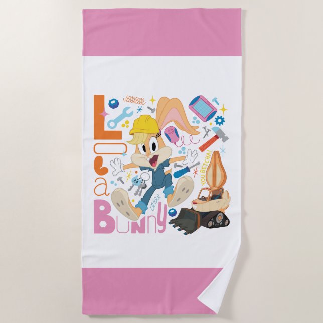 BUGS BUNNY BUILDERS™| Lola Bunny Work Tools Beach Towel (Front)