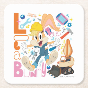BUGS BUNNY BUILDERS™ Lola Bunny Work Tools Square Paper Coaster