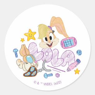 BUGS BUNNY BUILDERS™  Lola Sketch Art Classic Round Sticker
