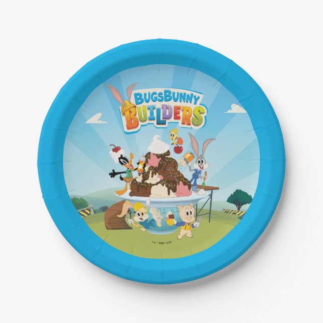 BUGS BUNNY BUILDERS™| Looney Builders Ice Cream Paper Plates (Front)