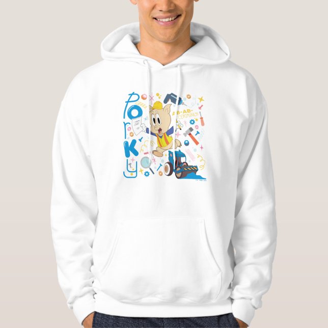 BUGS BUNNY BUILDERS™| Porky Pig Work Tools Hoodie (Front)
