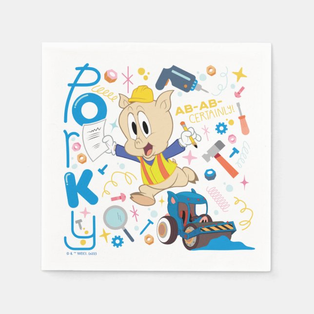 BUGS BUNNY BUILDERS™| Porky Pig Work Tools Napkins (Front)
