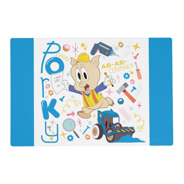 BUGS BUNNY BUILDERS™| Porky Pig Work Tools Placemat (Front)