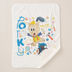 BUGS BUNNY BUILDERS™ Porky Pig Work Tools Sherpa Blanket