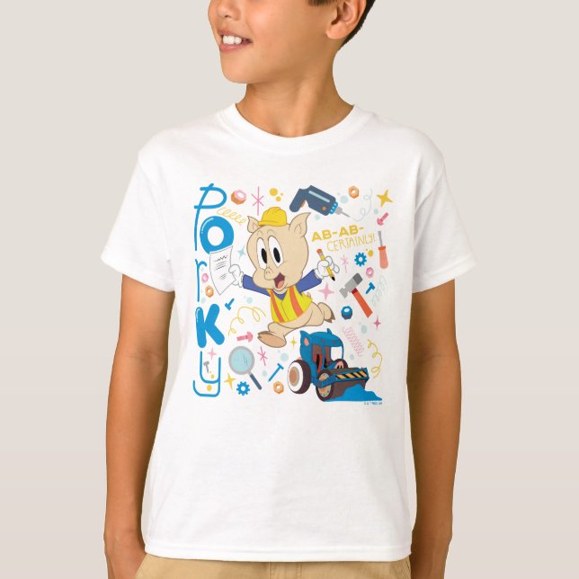 BUGS BUNNY BUILDERS™| Porky Pig Work Tools T-Shirt (Front)