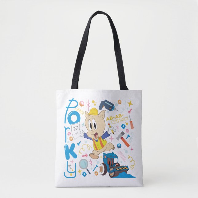 BUGS BUNNY BUILDERS™| Porky Pig Work Tools Tote Bag (Front)
