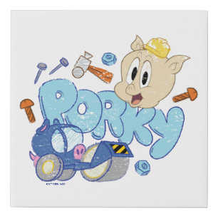 BUGS BUNNY BUILDERS™ Porky Sketch Art Faux Canvas Print