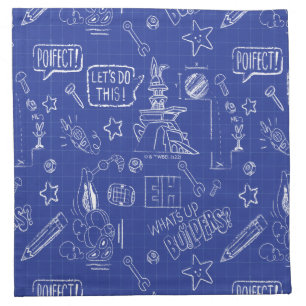 BUGS BUNNY BUILDERS™ Sketch Blueprint Pattern Cloth Napkin