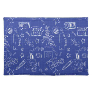 BUGS BUNNY BUILDERS™ Sketch Blueprint Pattern Cloth Placemat