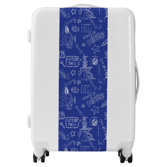 BUGS BUNNY BUILDERS™| Sketch Blueprint Pattern Luggage (Front)