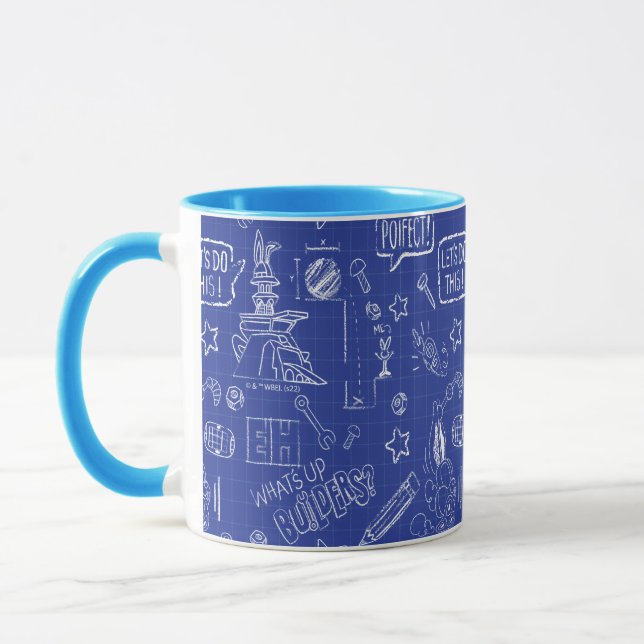 BUGS BUNNY BUILDERS™| Sketch Blueprint Pattern Mug (Left)