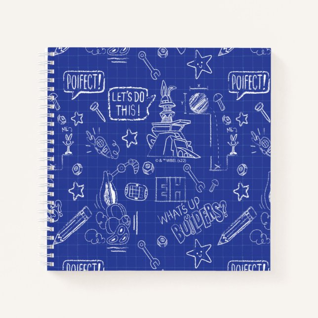 BUGS BUNNY BUILDERS™| Sketch Blueprint Pattern Notebook (Front)