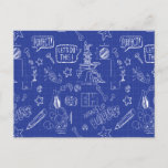 BUGS BUNNY BUILDERS™| Sketch Blueprint Pattern Postcard