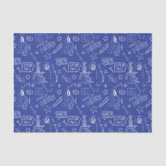 BUGS BUNNY BUILDERS™| Sketch Blueprint Pattern Tissue Paper (Front)