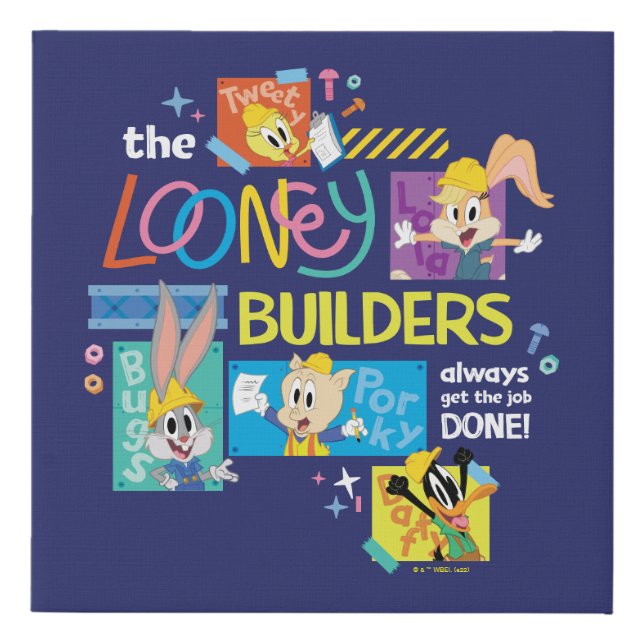 BUGS BUNNY BUILDERS™| The Looney Builders Collage Faux Canvas Print (Front)