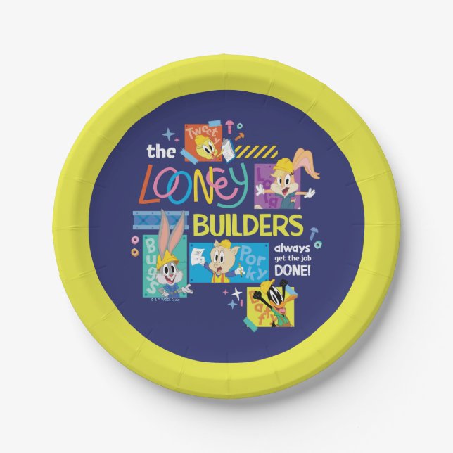 BUGS BUNNY BUILDERS™| The Looney Builders Collage Paper Plates (Front)