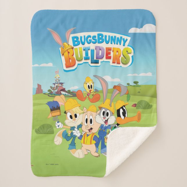 BUGS BUNNY BUILDERS™| The Looney Builders Group Sherpa Blanket (Front)