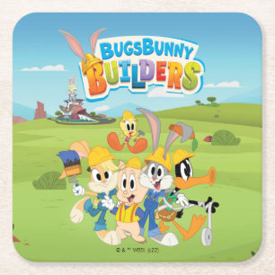 BUGS BUNNY BUILDERS™ The Looney Builders Group Square Paper Coaster