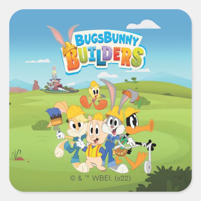 BUGS BUNNY BUILDERS™| The Looney Builders Group Square Sticker (Front)