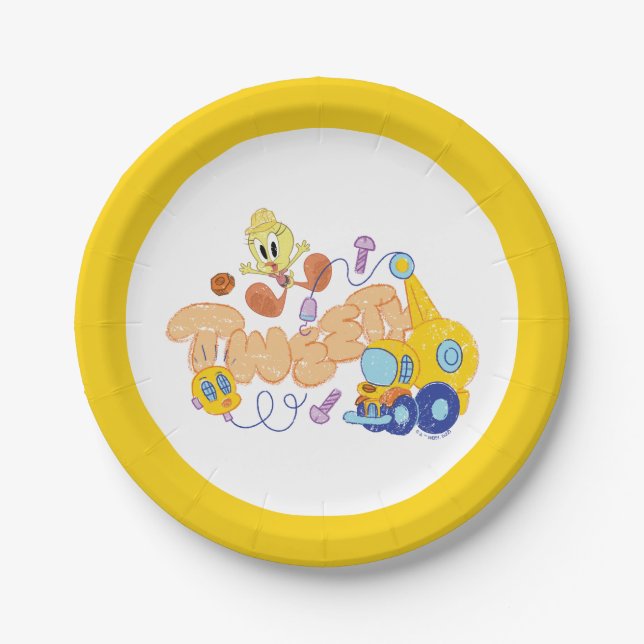 BUGS BUNNY BUILDERS™| TWEETY™ Sketch Art Paper Plates (Front)