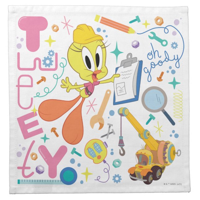 BUGS BUNNY BUILDERS™| TWEETY™ Work Tools Cloth Napkin (Front)