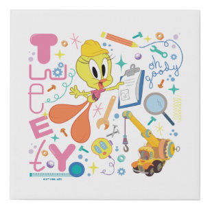BUGS BUNNY BUILDERS™ TWEETY™ Work Tools Faux Canvas Print