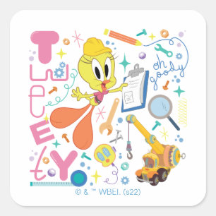 BUGS BUNNY BUILDERS™  TWEETY™ Work Tools Square Sticker