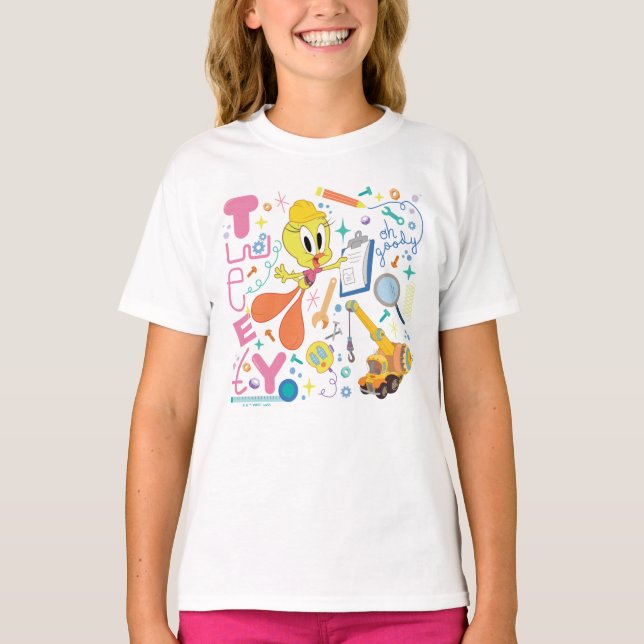 BUGS BUNNY BUILDERS™| TWEETY™ Work Tools T-Shirt (Front)