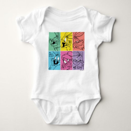BUGS BUNNY Color Block Expressions Baby Bodysuit