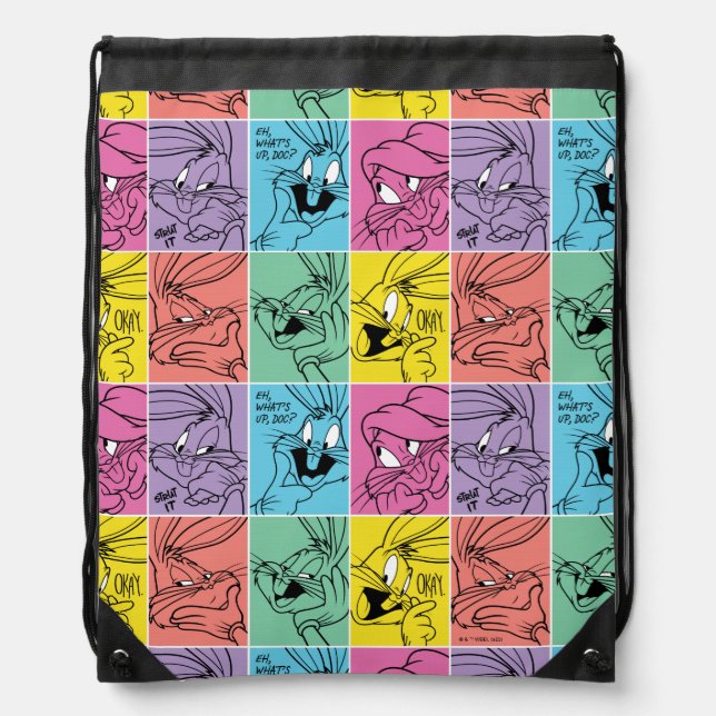 BUGS BUNNY™ Color Block Expressions Drawstring Bag (Front)