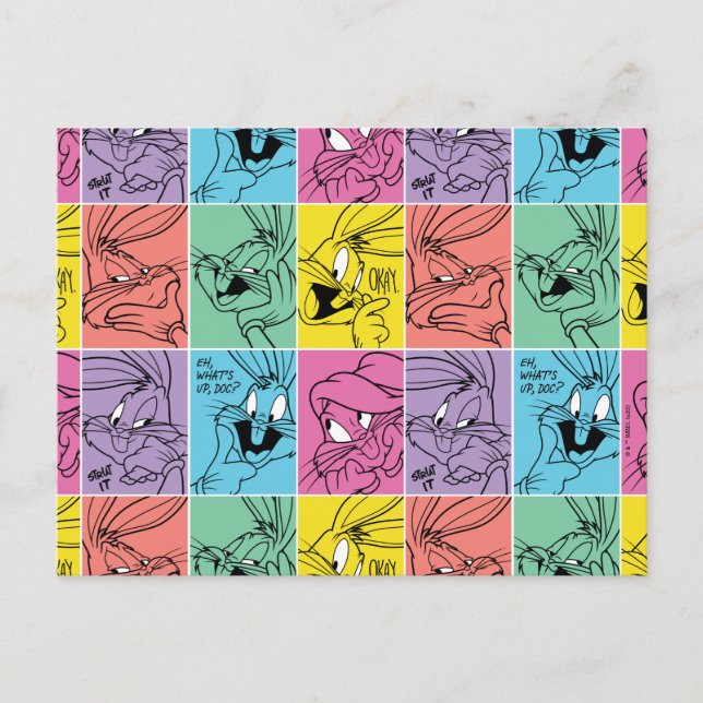 BUGS BUNNY™ Color Block Expressions Postcard (Front)