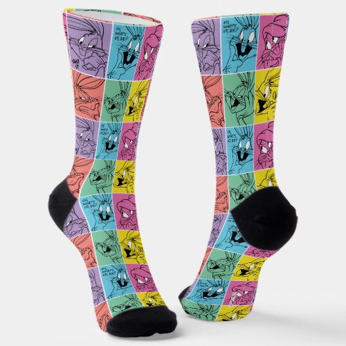 BUGS BUNNY Color Block Expressions Socks