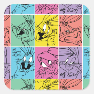 BUGS BUNNY™ Color Block Expressions Square Sticker