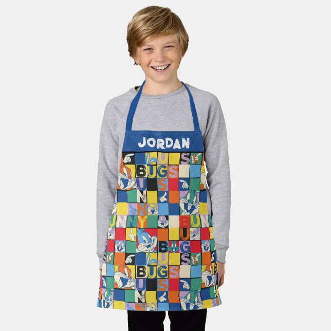 BUGS BUNNY™ Colorful Name and Face Checker Apron (Worn)