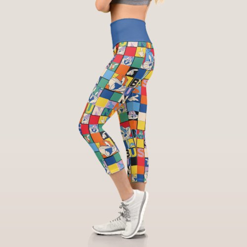 BUGS BUNNY Colorful Name and Face Checker Capri Leggings