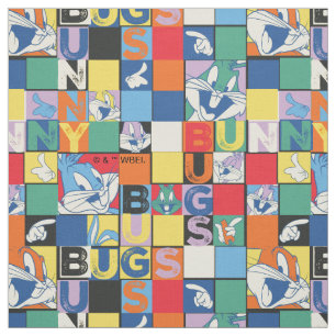 BUGS BUNNY™ Colorful Name and Face Checker Fabric