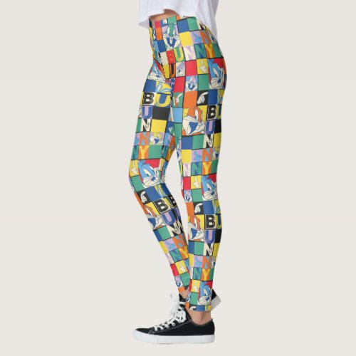 BUGS BUNNY Colorful Name and Face Checker Leggings