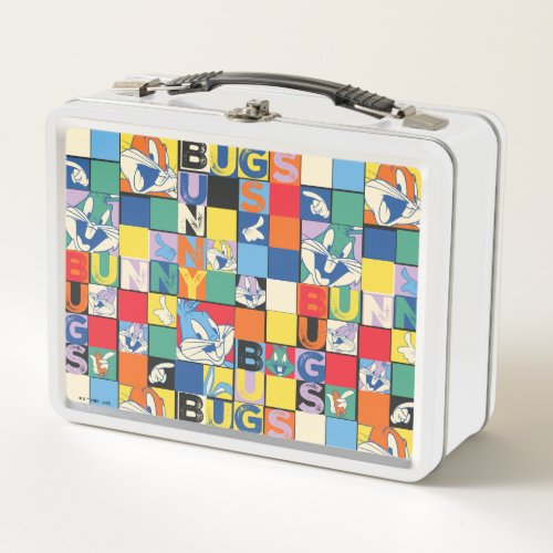 BUGS BUNNY Colorful Name and Face Checker Metal Lunch Box