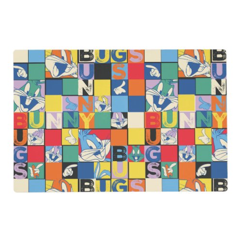 BUGS BUNNY Colorful Name and Face Checker Placemat