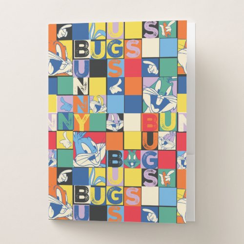 BUGS BUNNY Colorful Name and Face Checker Pocket Folder