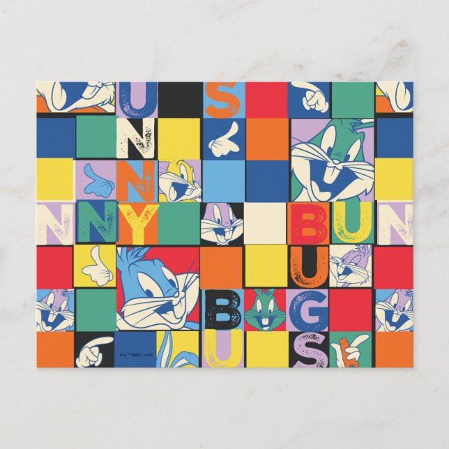 BUGS BUNNY™ Colorful Name and Face Checker Postcard (Front)