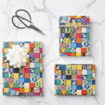 BUGS BUNNY™ Colorful Name and Face Checker Wrapping Paper Sheets