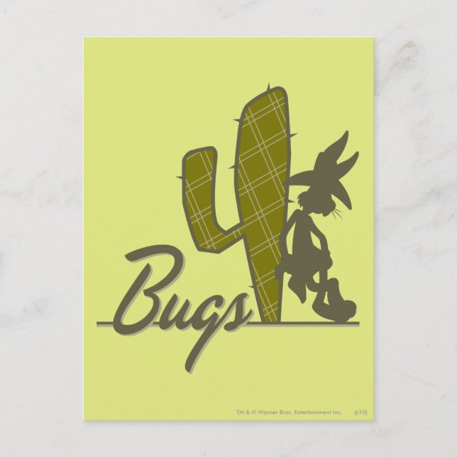 BUGS BUNNY™ Cowboy Leaning on Cactus Postcard (Front)