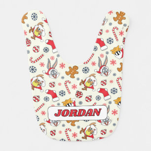 BUGS BUNNY™, DAFFY DUCK™ & Lola Christmas Pattern Baby Bib